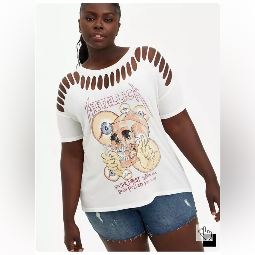 Torrid Metallica Ivory Slash Tee